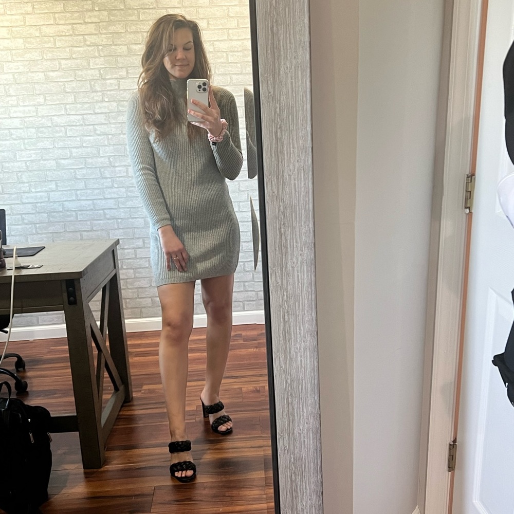 Grey sweater dress